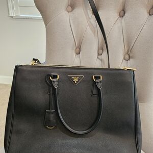 Prada Black Leather Tote Bag